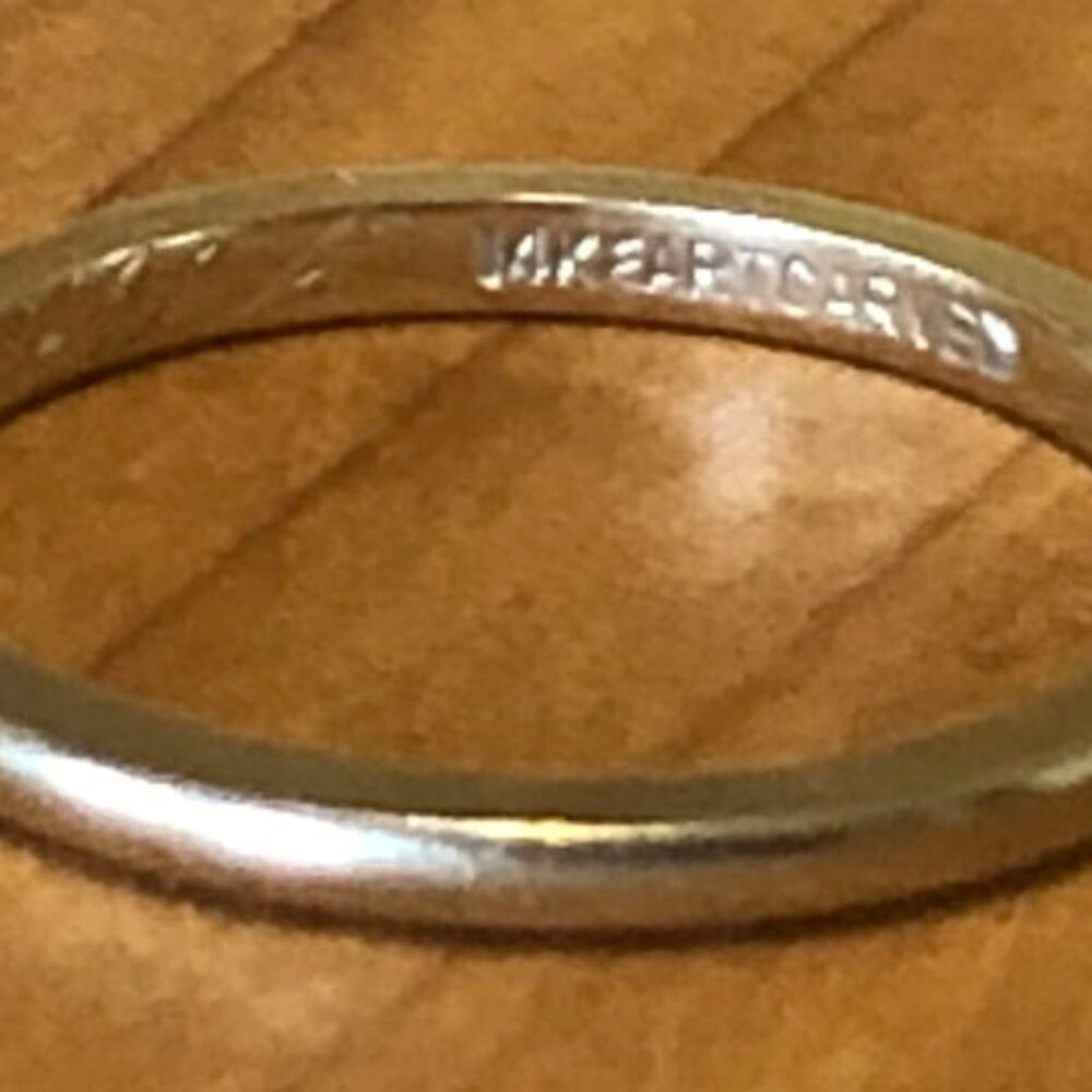 Vintage 14K White Gold Wedding Band Ring